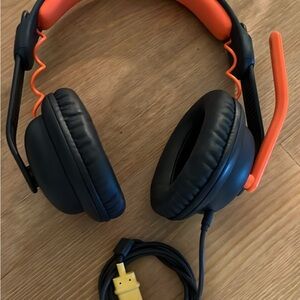 Black and Orange Over-Ear Headphones